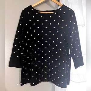 Jones & Co Black and White Polka Dot Sweater